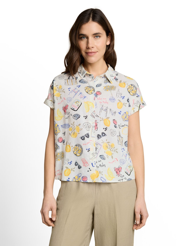 1049799 TOM TAILOR wmn - Loose Fit Bluse mit Leinenanteil 40332 summerly lemon print