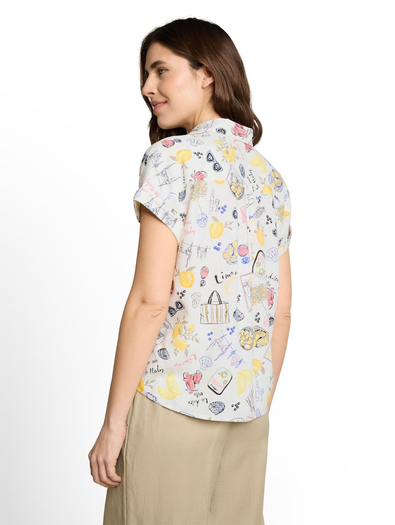 1049799 TOM TAILOR wmn - Loose Fit Bluse mit Leinenanteil 40332 summerly lemon print