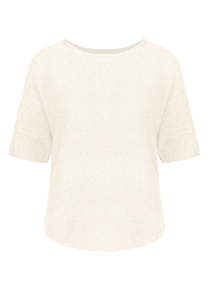 78035 BIANCA - OLINDE Strick T-Shirt 001 white
