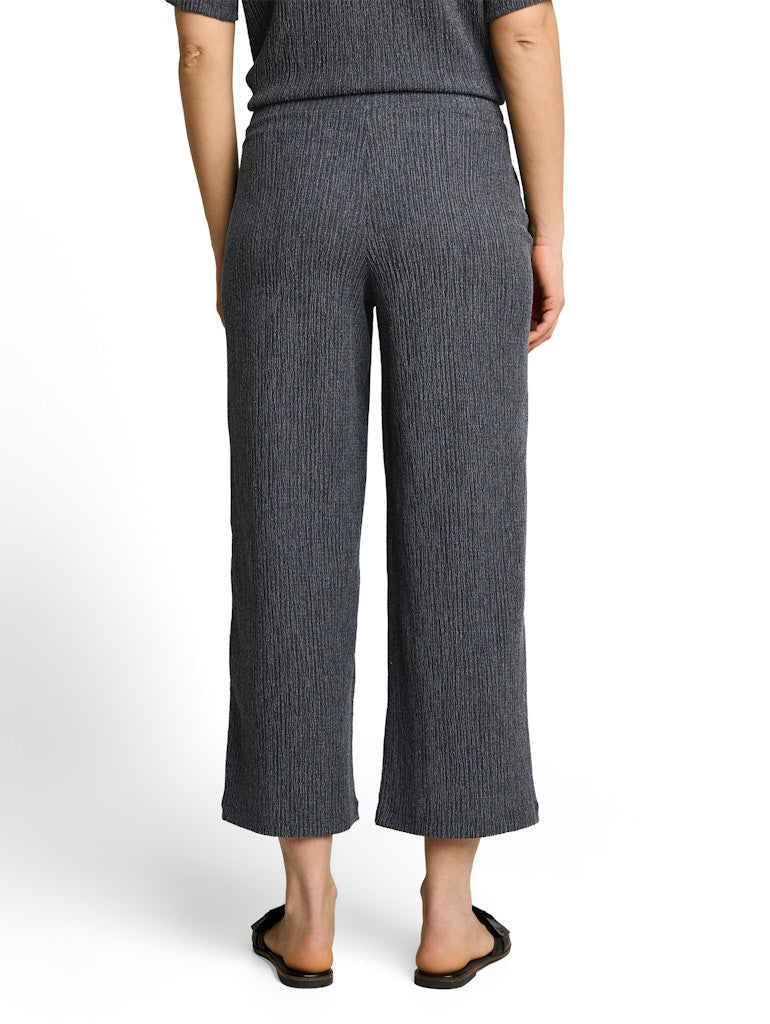 1052140 TOM TAILOR wmn - Crinkle Culotte Hose 40549 navy white structure