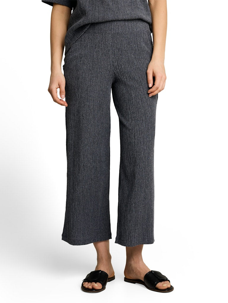 1052140 TOM TAILOR wmn - Crinkle Culotte Hose 40549 navy white structure