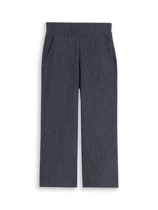 1052140 TOM TAILOR wmn - Crinkle Culotte Hose 40549 navy white structure