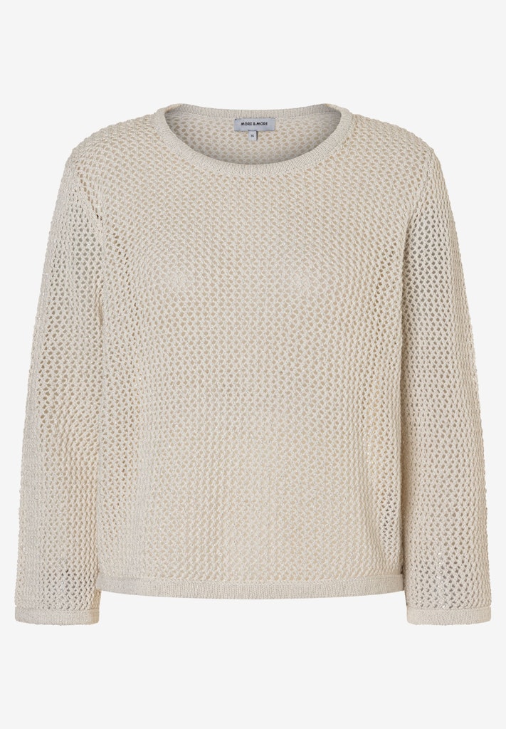 61041061 MORE&MORE - Ajour Pullover with Glitter-Effect 0052 soft vanilla