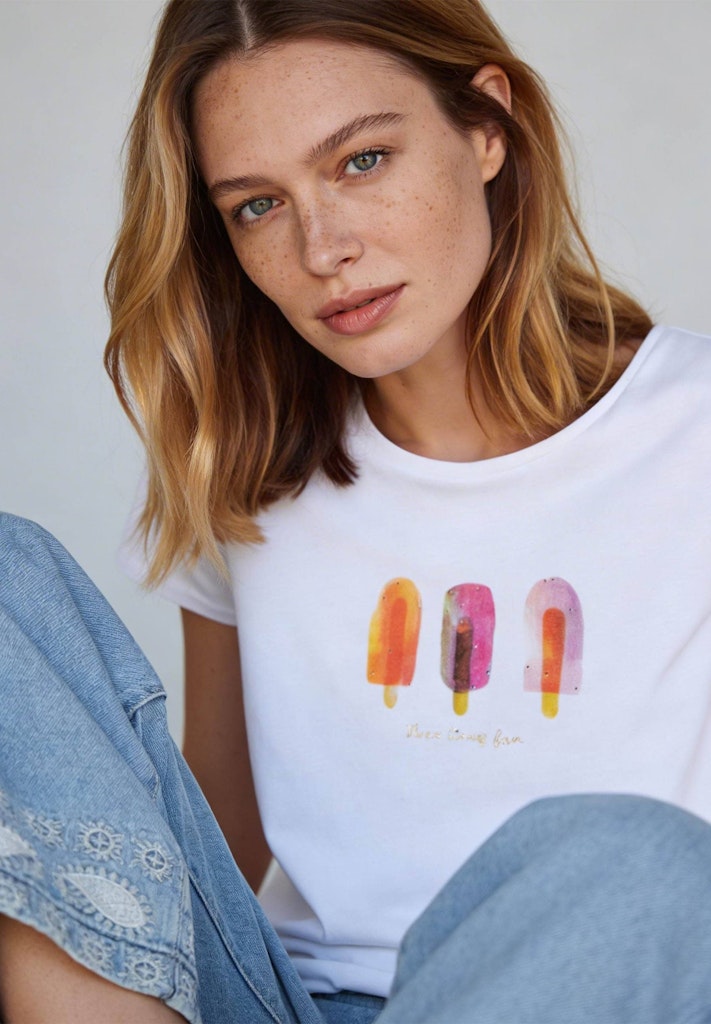 61040053 MORE&MORE - Shirt with 3-Motive Print 0010 white