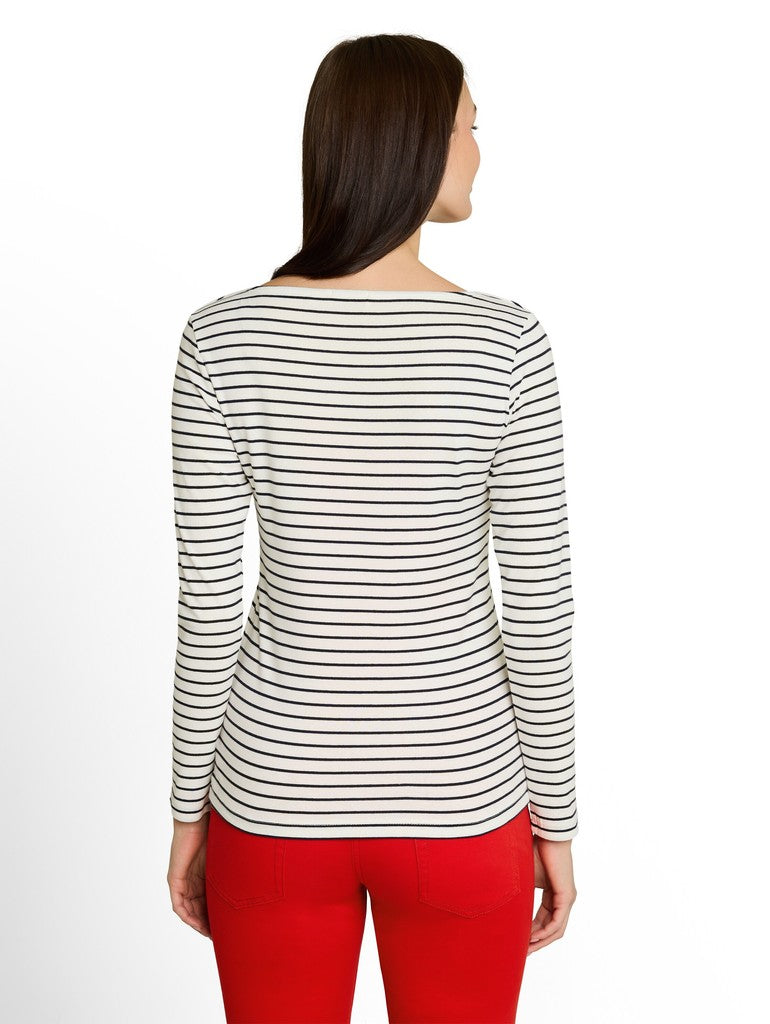 1051234 TOM TAILOR wmn - Longsleeve 40354 navy offwhite stripe
