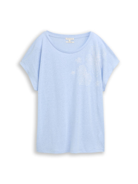 1051211 TOM TAILOR wmn -  T-Shirt mit Stickerei 11270 kentucky blue