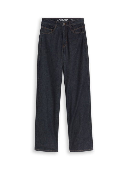 1047855 MADINA - TOM TAILOR wmn - high waist wide leg Jeans 10138 rinsed blue denim