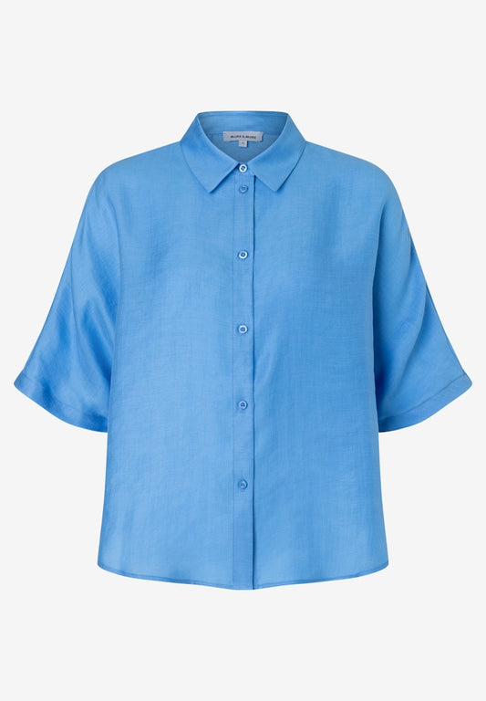 61052008 MORE&MORE - Blouse with Bat Sleeves 0323 happy blue