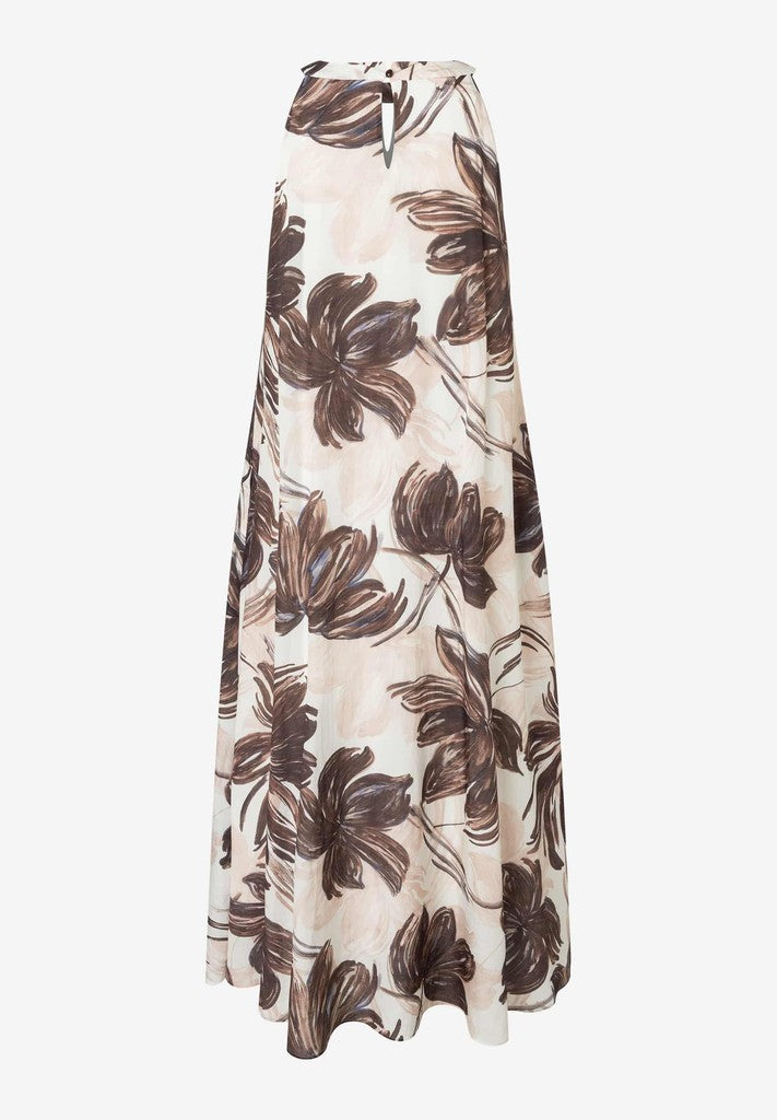 61053002 MORE&MORE - Voile Neckholder Dress 5286 brushstroke flower print
