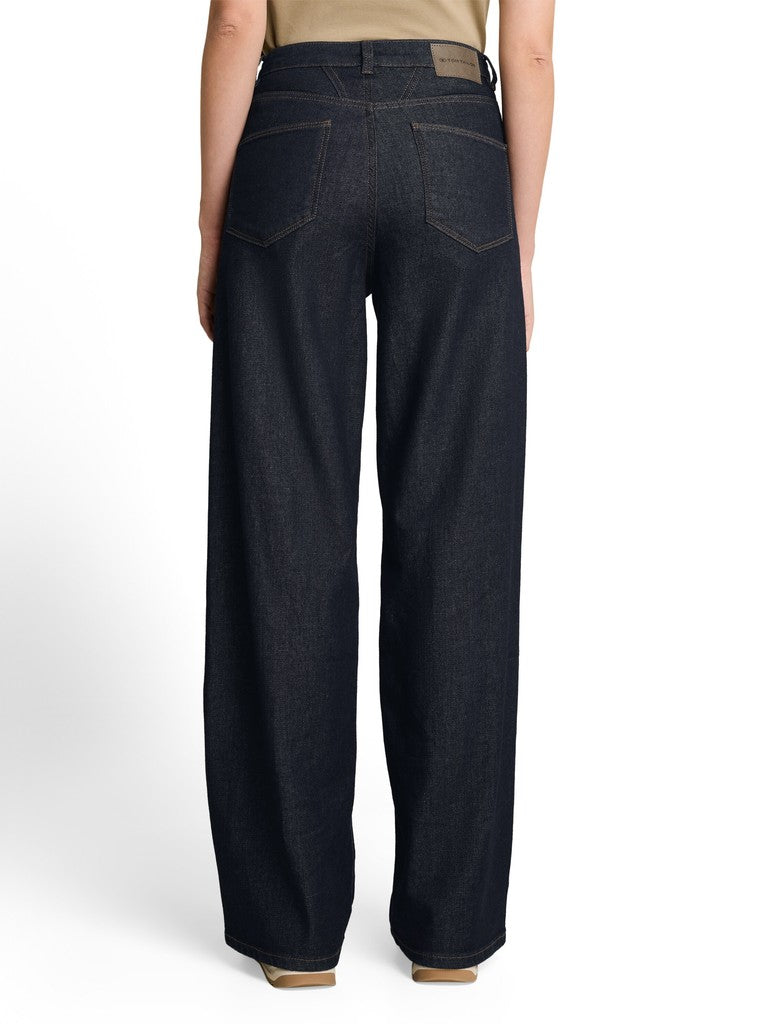 1047855 MADINA - TOM TAILOR wmn - high waist wide leg Jeans 10138 rinsed blue denim