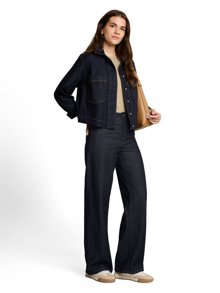 1047855 MADINA - TOM TAILOR wmn - high waist wide leg Jeans 10138 rinsed blue denim