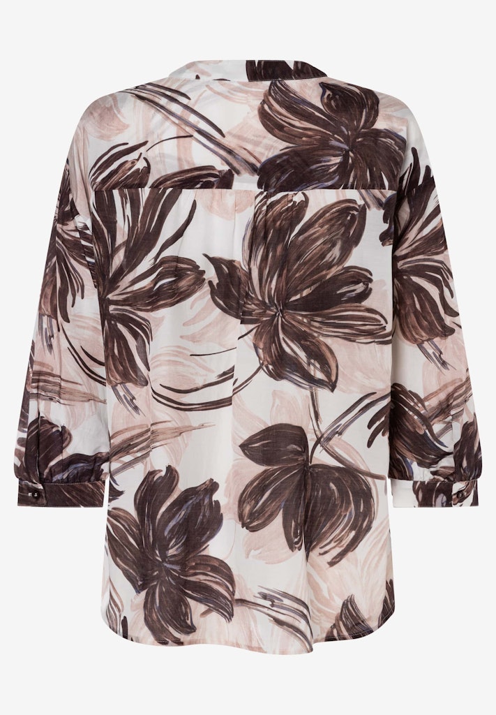 61052001 MORE&MORE - CO-Voile Print Bluse 5286 brushstroke flower print
