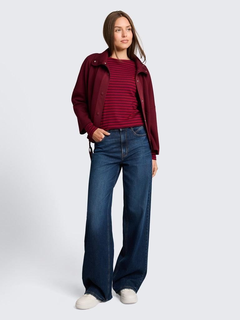 1051234 TOM TAILOR wmn - Longsleeve 40887 preppy plum red stripe