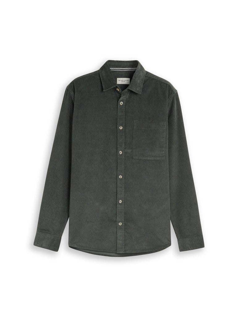 1052322 TOM TAILOR men - Cord-Overshirt 14406 Darkest Olive