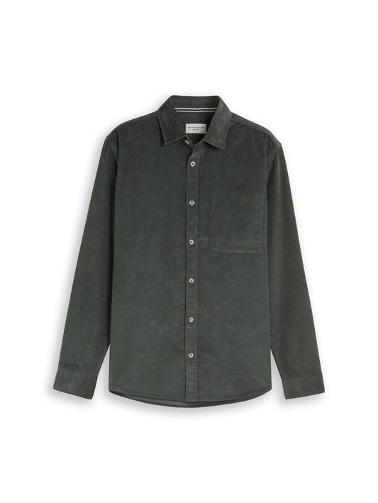 1052322 TOM TAILOR men - Cord-Overshirt 14406 Darkest Olive