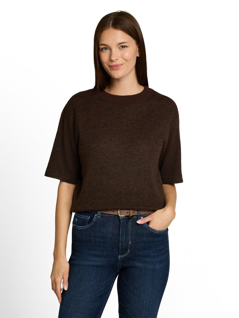 1053214 TOM TAILOR wmn - Pullunder 28343 java dark brown melange