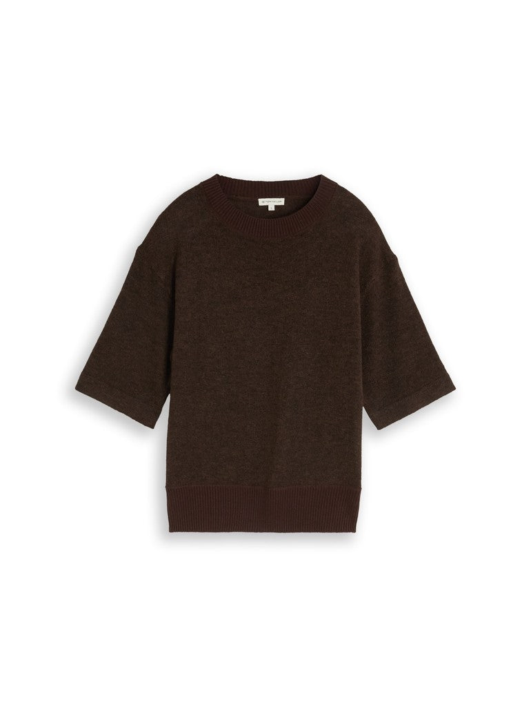 1053214 TOM TAILOR wmn - Pullunder 28343 java dark brown melange