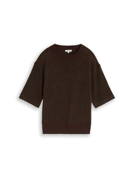 1053214 TOM TAILOR wmn - Pullunder 28343 java dark brown melange
