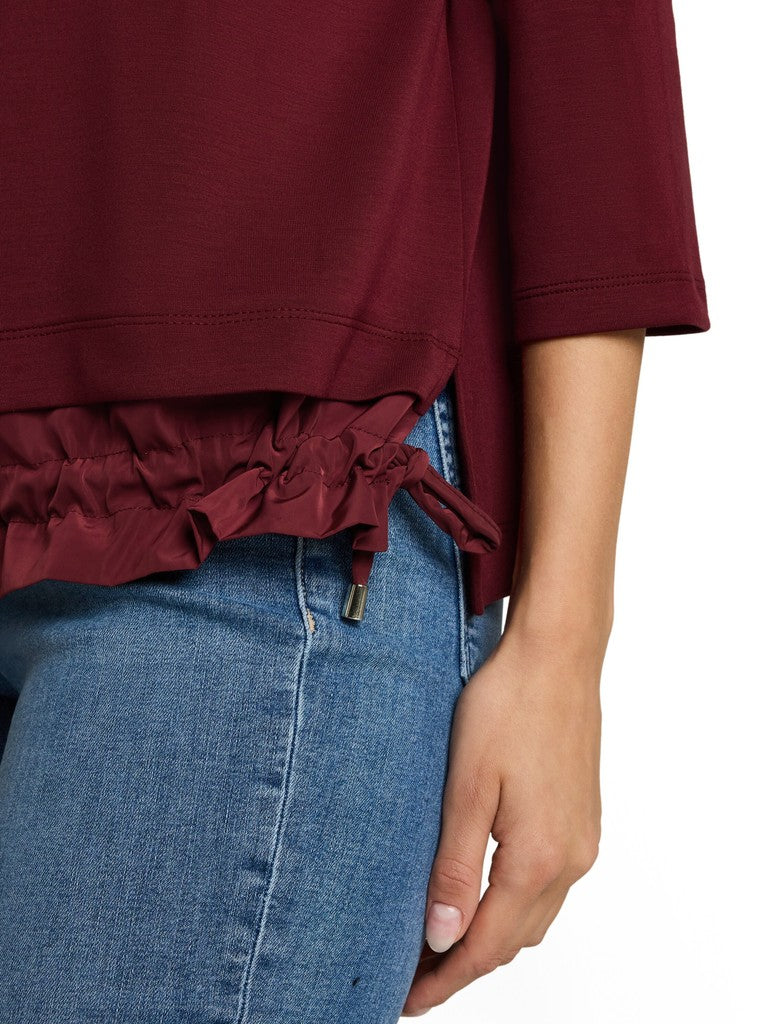1052880 TOM TAILOR wmn - Scuba Langarmshirt 10342 preppy plum