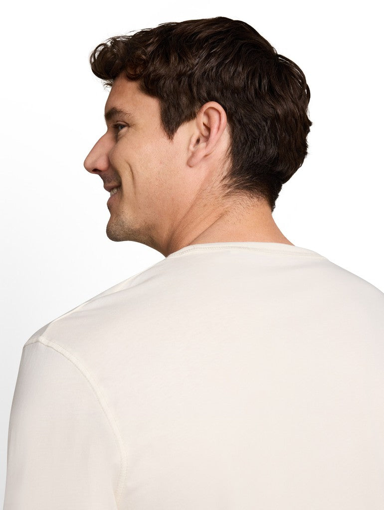 1052637 TOM TAILOR men - Basic Langarmshirt aus Baumwolle 10348 gardenia white