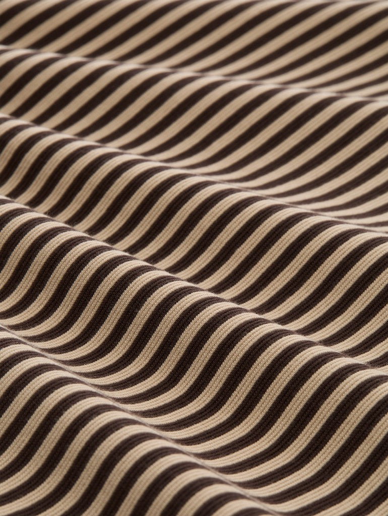 1045536 TOM TAILOR wmn - Shirt 41168 dark brown beige stripe
