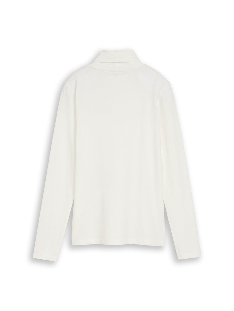 1052942 TOM TAILOR wmn - Basic Rollkragenshirt 10315 whisper white