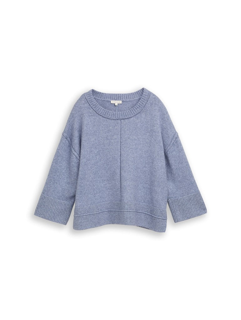 1052787 TOM TAILOR wmn - Loose Fit Cosy Strickpullover 25715 fern blue melange