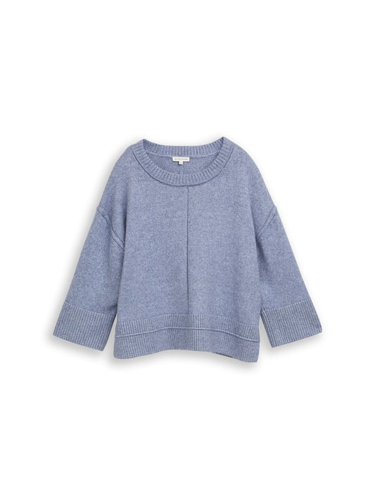 1052787 TOM TAILOR wmn - Loose Fit Cosy Strickpullover 25715 fern blue melange