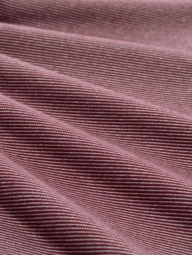 1053459 TOM TAILOR wmn - Henley Langarmshirt mit Rippstruktur 41182 light pink preppy plum stripe