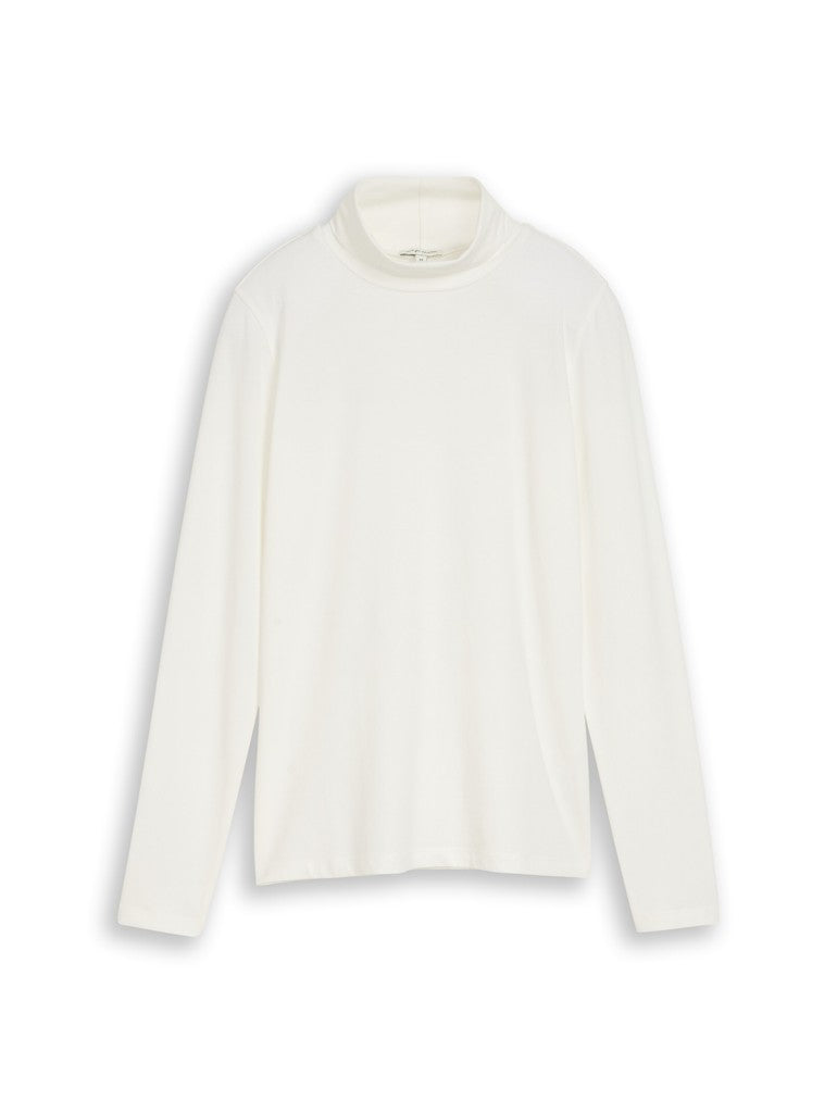 1052942 TOM TAILOR wmn - Basic Rollkragenshirt 10315 whisper white
