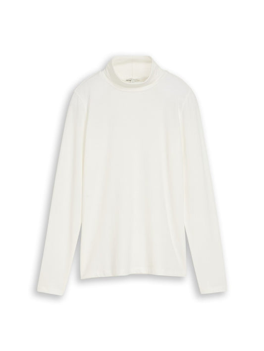 1052942 TOM TAILOR wmn - Basic Rollkragenshirt 10315 whisper white