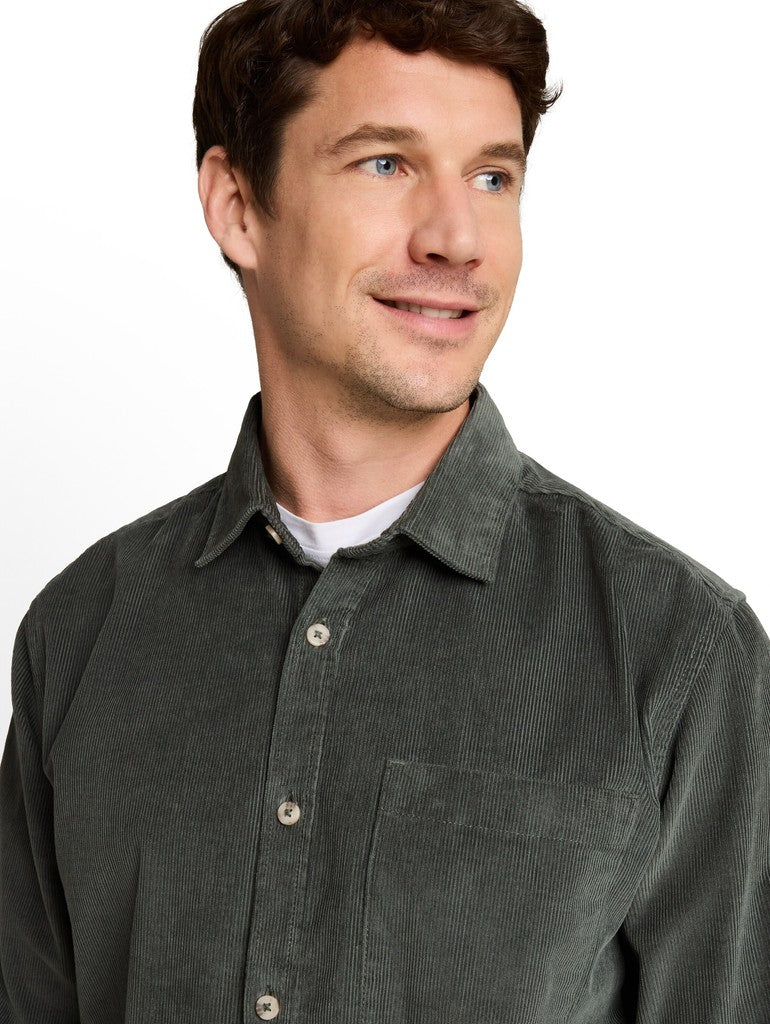 1052322 TOM TAILOR men - Cord-Overshirt 14406 Darkest Olive