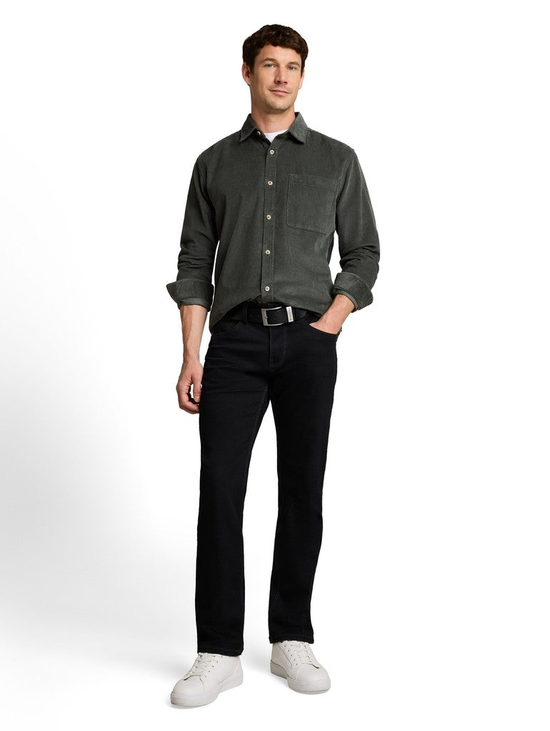 1052322 TOM TAILOR men - Cord-Overshirt 14406 Darkest Olive
