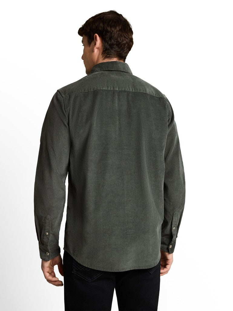 1052322 TOM TAILOR men - Cord-Overshirt 14406 Darkest Olive