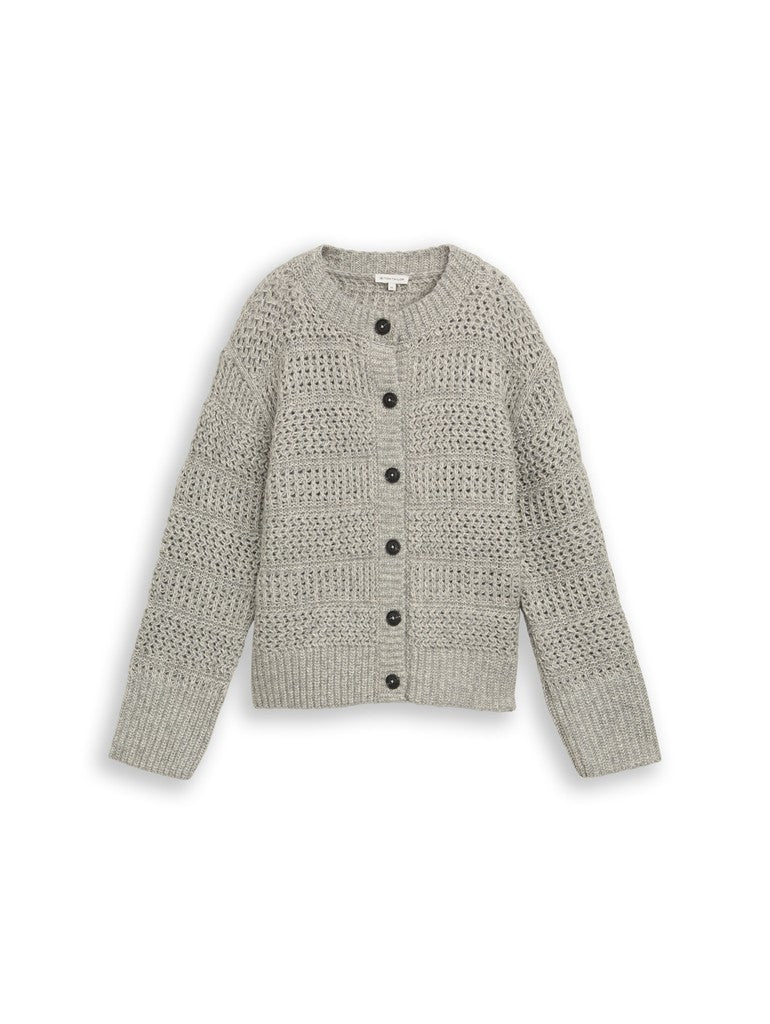1053398 TOM TAILOR wmn - Cardigan mit Wollanteil 40730 soft grey melange