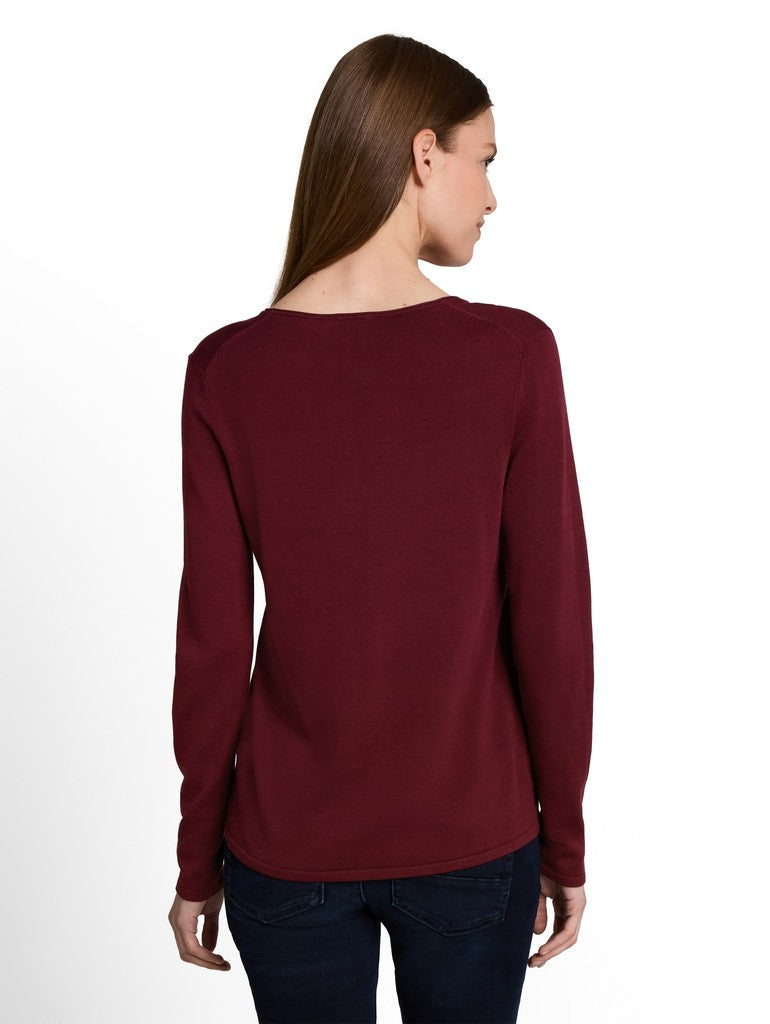 1012976 TOM TAILOR wmn - Strickpullover mit V-Ausschnitt 10342 preppy plum