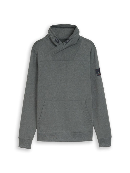 1052682 TOM TAILOR men - Snood Sweatshirt in Melange-Optik 40945 green mint grindle