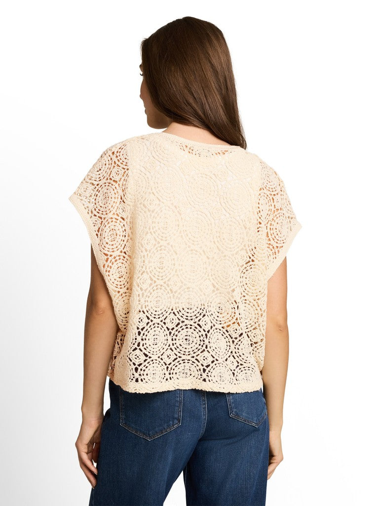 1051215 TOM TAILOR wmn - Crochet-Top mit Knopfleiste 10330 dove white