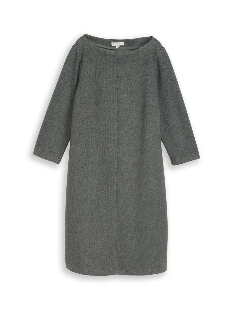 1053000 TOM TAILOR wmn - Cosy Kleid in Melange-Optik 40729 dark olive melange