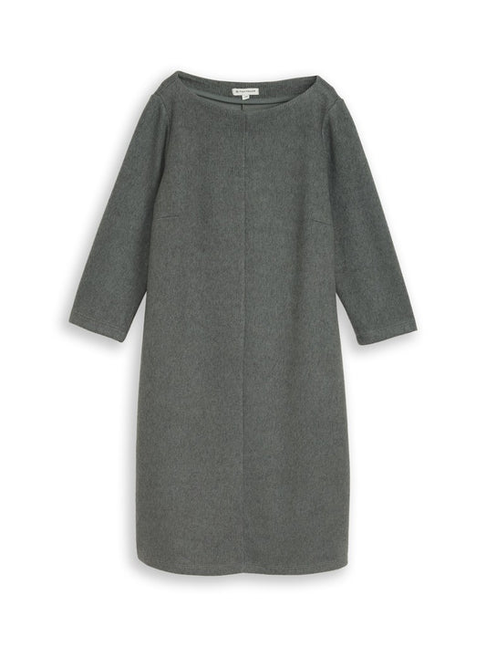 1053000 TOM TAILOR wmn - Cosy Kleid in Melange-Optik 40729 dark olive melange
