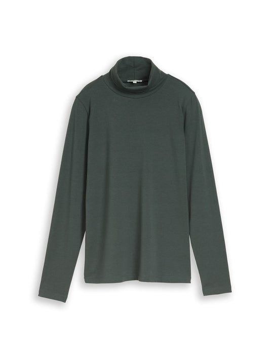 1052942 TOM TAILOR wmn - Basic Rollkragenshirt 14406 Darkest Olive