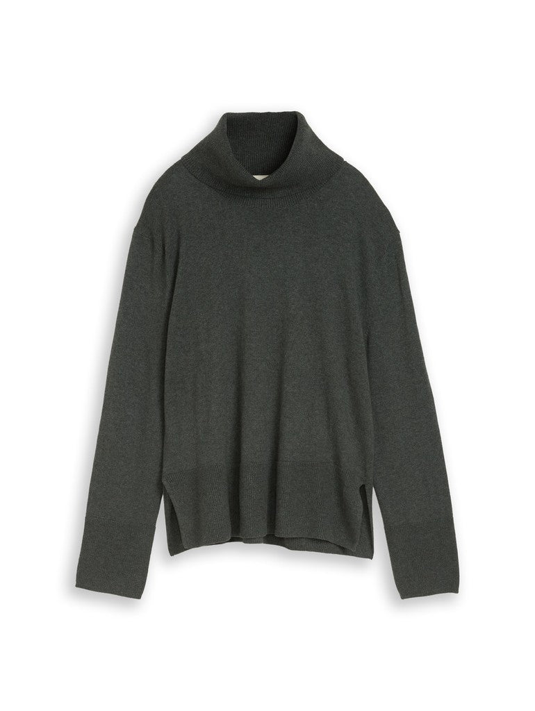 1053394 TOM TAILOR wmn - Rollkragenpullover mit Kaschmir-Anteil 40729 dark olive melange