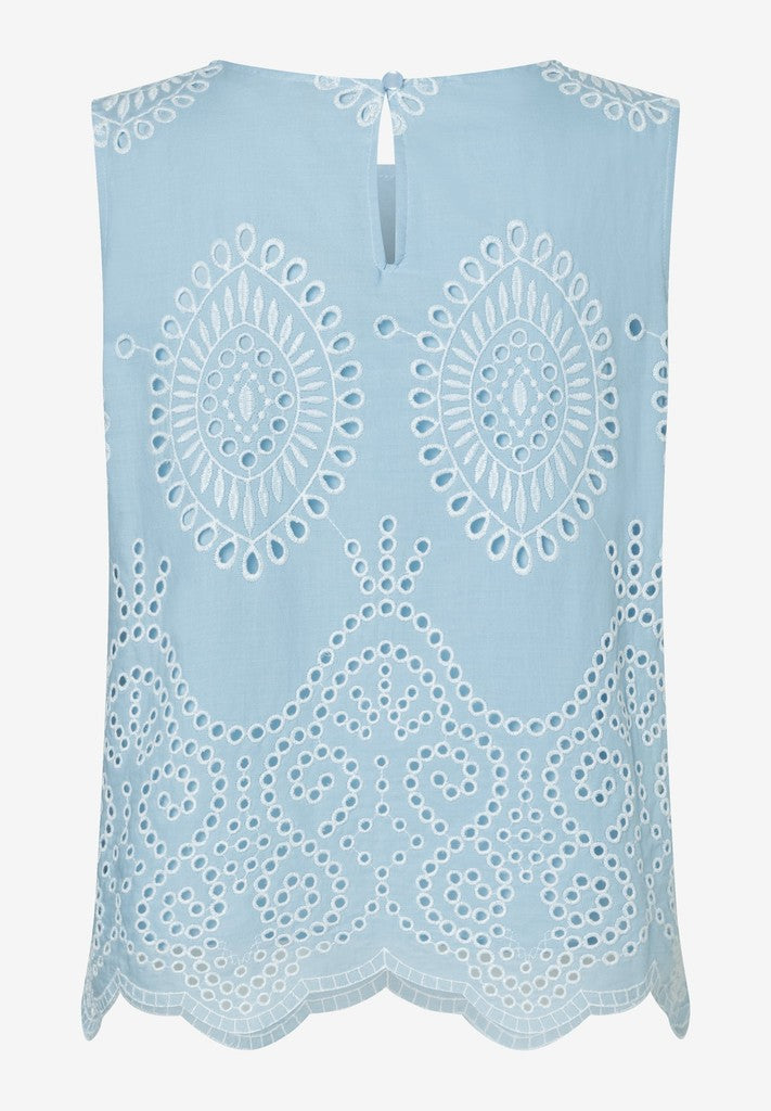 61242082 MORE&MORE - Embroidered Top 2351 colour contrast lace