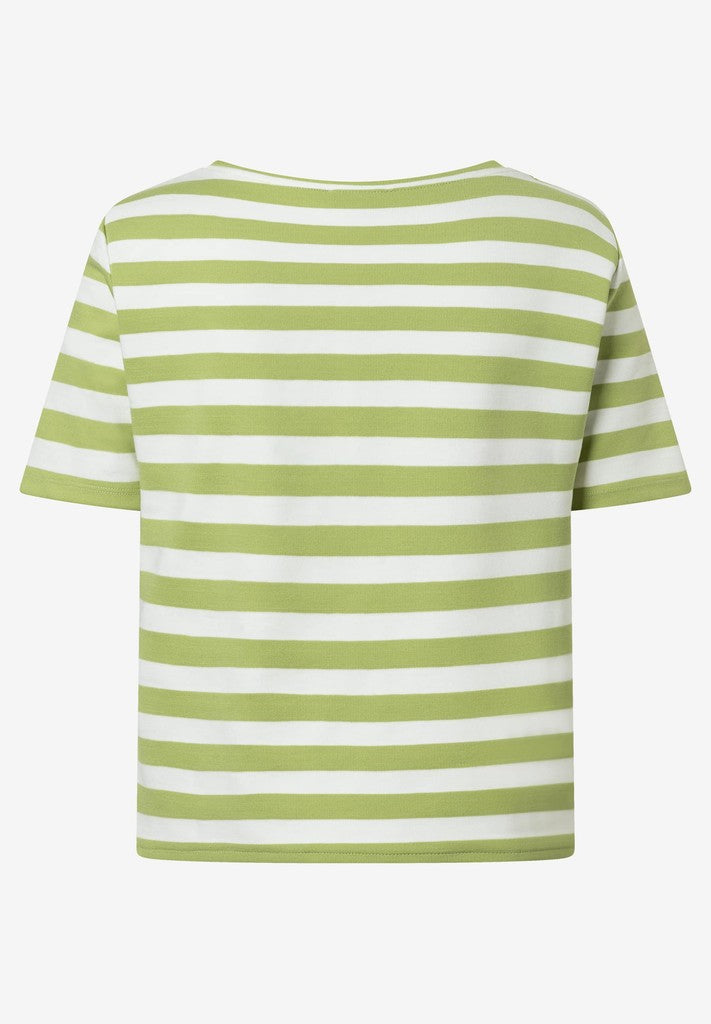 61030007 MORE&MORE - Boxy Shirt with Stripes 2603 jersey stripes pistachio