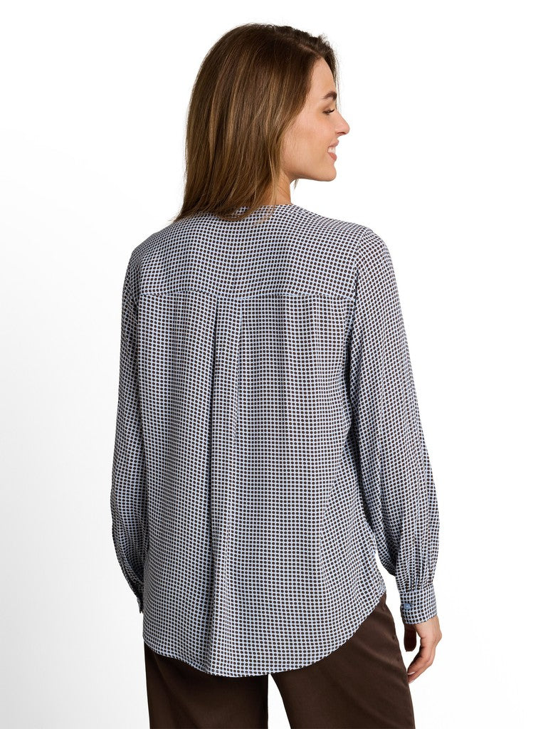 1052108 TOM TAILOR wmn - Viskose-Bluse 40770 small blue brown dot print