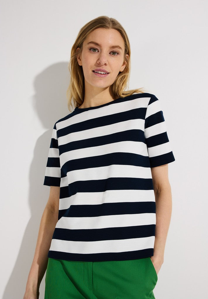61820553 MORE&MORE - Boxy Shirt with Stripes 2375 knitted stripe