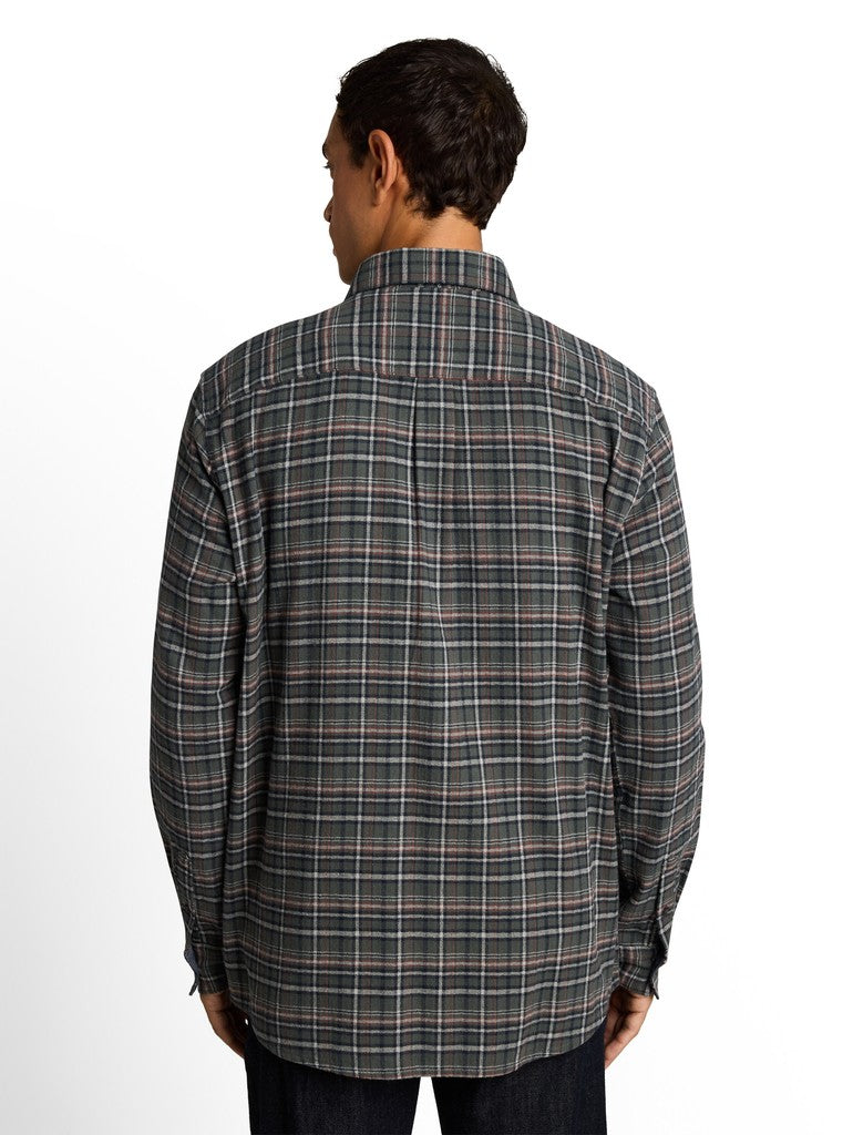 1052328 TOM TAILOR men - Comfort Fit Flanell-Hemd mit Karomuster 40688 green based blue mint check