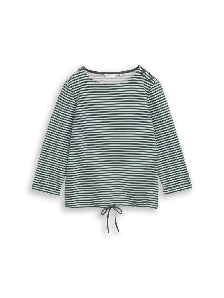 1045536 TOM TAILOR wmn - Shirt 40823 darkest olive green stripe