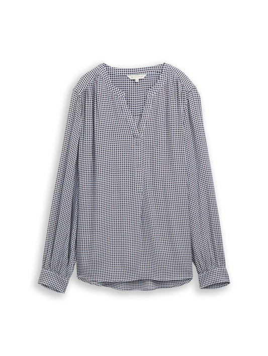 1052108 TOM TAILOR wmn - Viskose-Bluse 40770 small blue brown dot print
