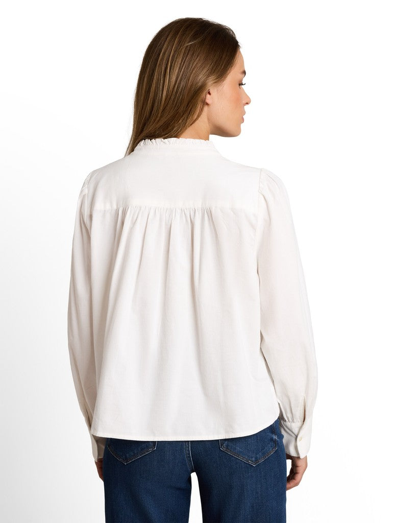 1052596 TOM TAILOR wmn - Cordbluse mit Rüschenkragen 10315 whisper white